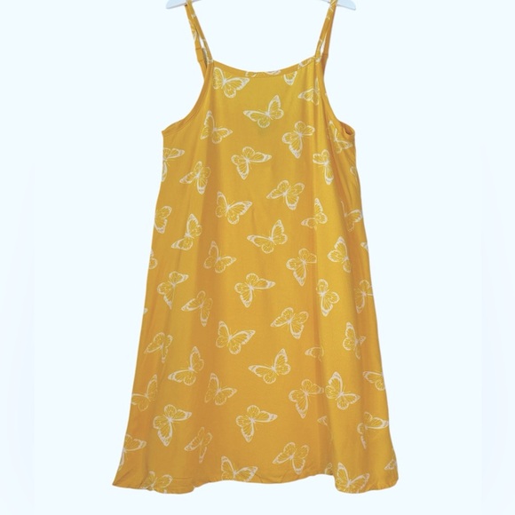 art class Other - Girls Yellow Spaghetti Strap Butterfly Pattern Med 7/8 Summer Casual Dress